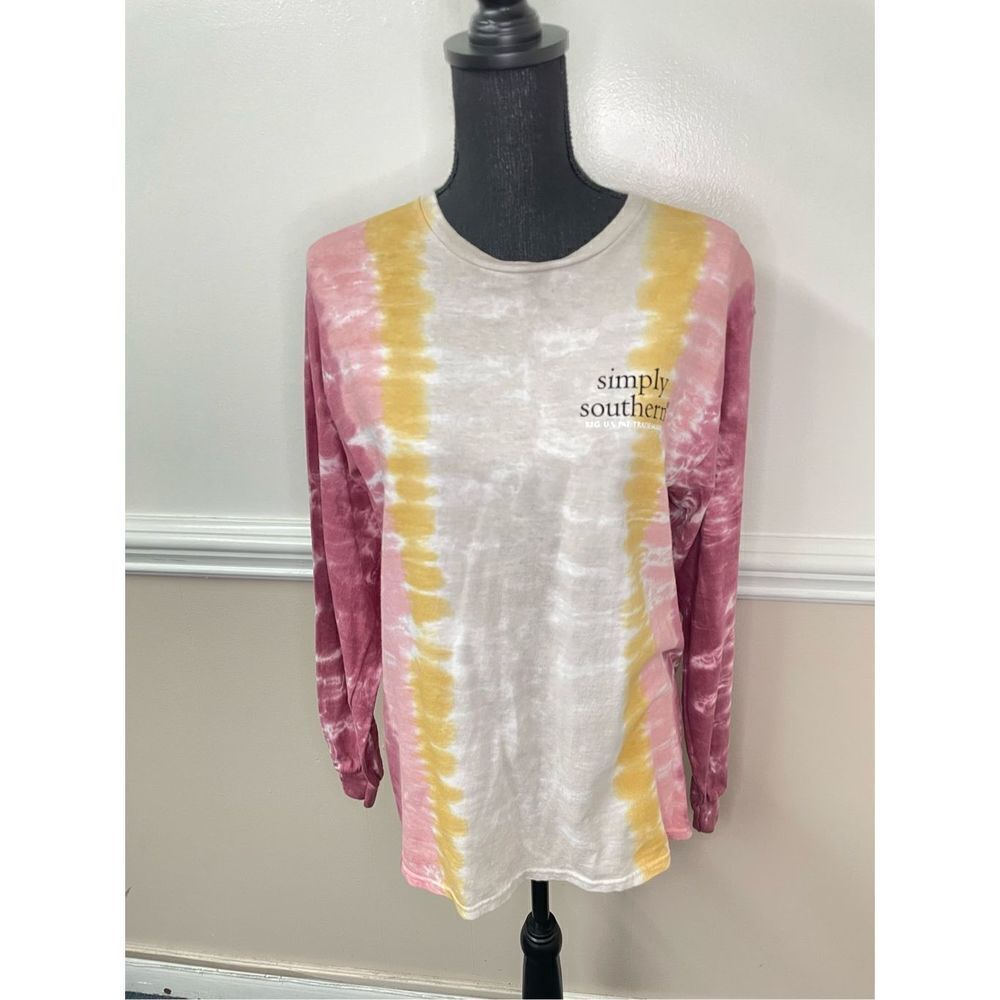 NWT Simply Southern ‘Bone to Be Wild’ Skeleton Tie Dye Long Sleeve Size Medium